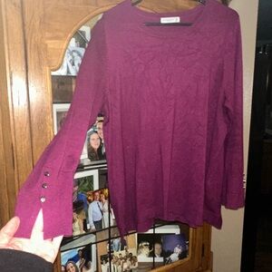 1X Charter Club Long Sleeve Knit Top in Deep Purple. MUST BE BUNDLED